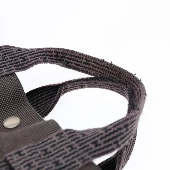 HERMES Her Line MM Hand Bag Nylon Gray Silver Auth - Picture 10 of 15